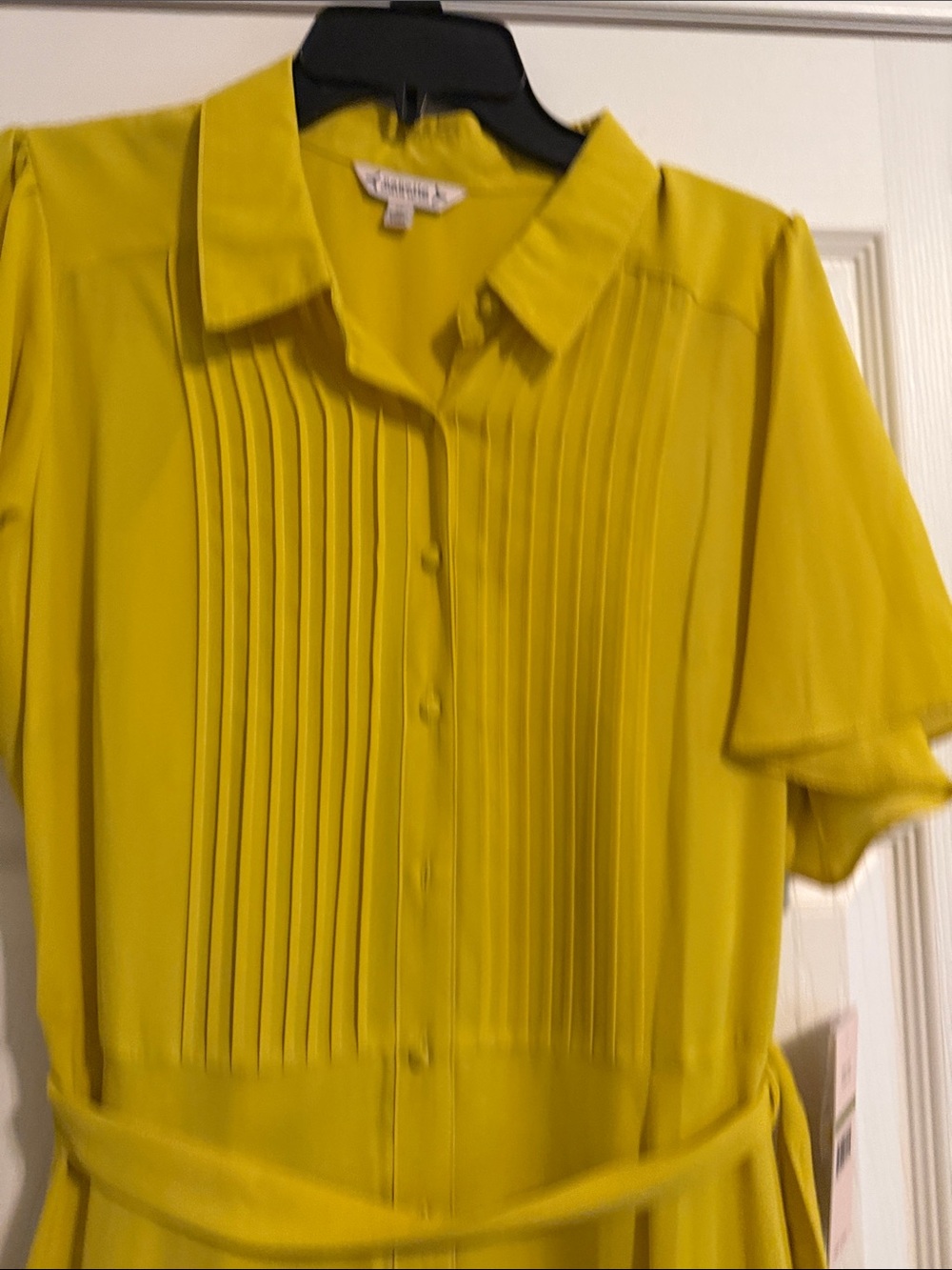 Nanette Lepore Vibrant Yellow Pintuck Midi Dress - Picture 4 of 6